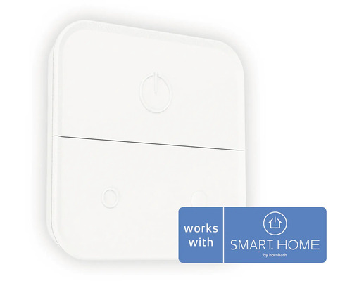 Smart trådlös väggbrytare med Smart Home by Hornbach-logotyp
