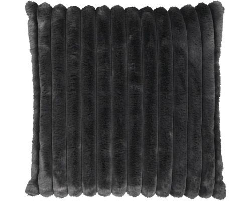 Prydnadskudde NOBLE HOUSE Stanley mörkgrå 45x45cm Prydnadskudde med ribbad look