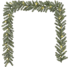 Dekorativ girlang av gran med belysning i U-form