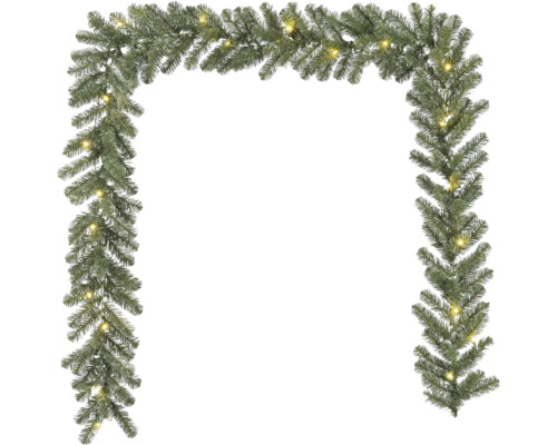 Dekorativ girlang av gran med belysning i U-form