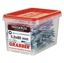Träskruv GRABBER C1 försänkt 5,0x80mm 100-pack TFZ5080