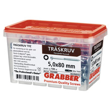 Träskruv GRABBER C1 försänkt 5,0x80mm 100-pack TFZ5080