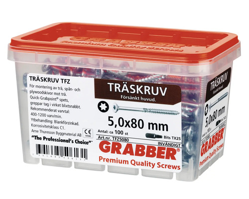 Träskruvar 5,0x80 mm i transparent förvaringsbox