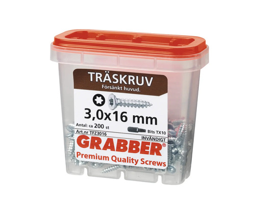 Träskruvar 3,0x16 millimeter i behållare