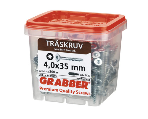 Grabber träskruvar 4,0x35 mm i transparent låda
