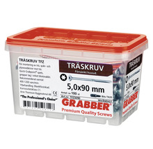 Träskruvar 5,0x90 mm, cirka 100 stycken, i behållare