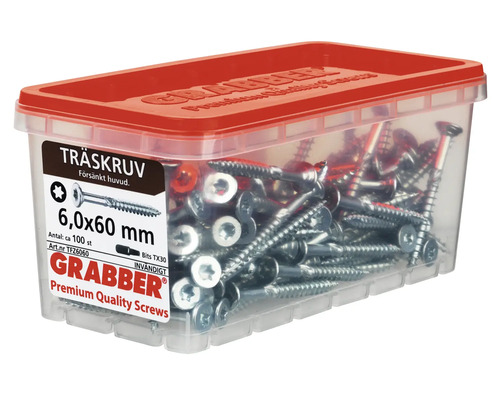 Skruvar i behållare, 6,0x60 mm