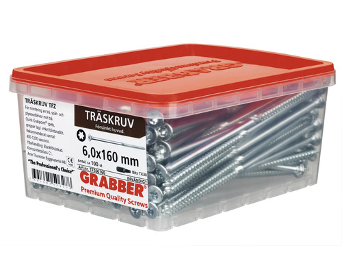 Träskruvar 6,0x160 mm i behållare