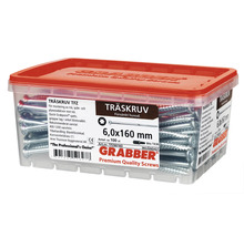 Grabber träskruvar 6,0x160 mm i transparent plastlåda