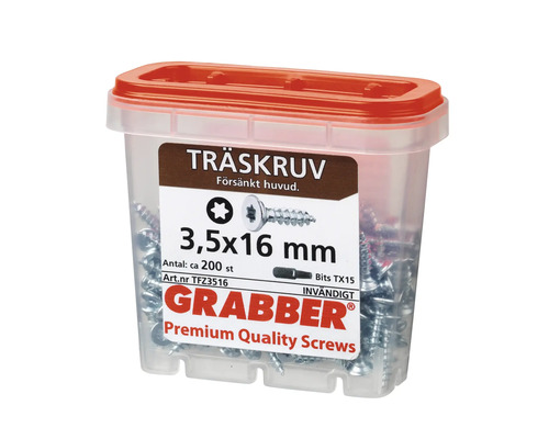 Skruvar 3,5x16 millimeter i behållare
