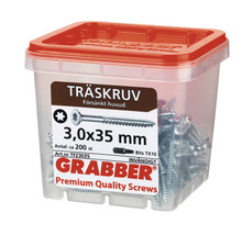 Träskruvar 3,0x35 mm i transparent låda