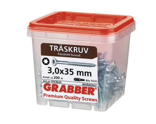 Träskruvar 3,0x35 mm i transparent låda