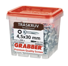 Träskruv GRABBER C1 försänkt 4,5x30mm 200-pack TFZ4530