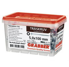Träskruv GRABBER C1 försänkt 5,0x100mm 100-pack TFZ50100