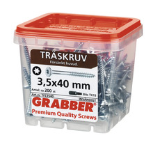 Skruvar 3,5x40 mm i transparent behållare med rött lock
