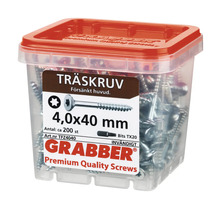 Träskruvar 4,0 x 40 mm i transparent behållare