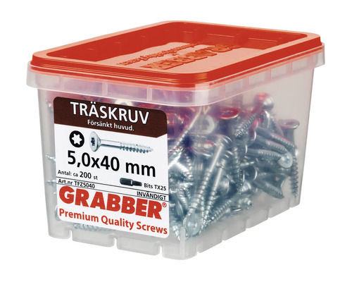 Träskruvar 5,0x40 mm i förvaringslåda