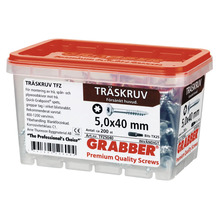 Träskruv GRABBER C1 försänkt 5,0x40mm 200-pack TFZ5040