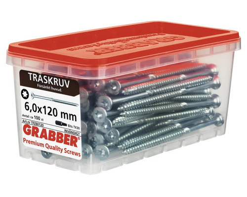 Träskruvar 6,0x120 mm i förpackning