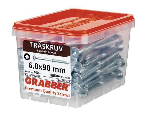 Träskruvar 6,0x90 millimeter i behållare