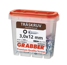 Grabber träskruvar 3,0x12 mm i behållare