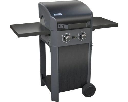 Gasolgrill med två förvaringsfack och digital display