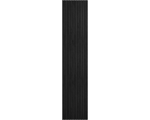 Mörka träpaneler med vertikala lameller för vägg- eller takbeklädnad