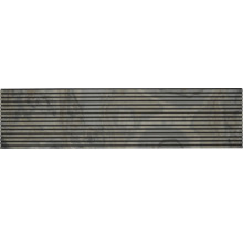 Väggpanel med trälameller och stenutseende