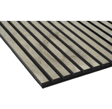 Akustikpanel med ribbstruktur och stenutseende