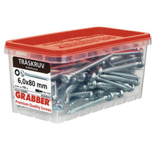 Träskruv GRABBER C1 6,0x80mm kullrig 100-pack TKZ6080