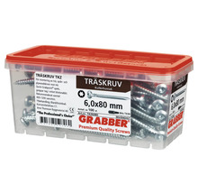 Träskruv GRABBER C1 6,0x80mm kullrig 100-pack TKZ6080