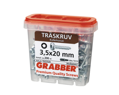 Grabber träskruvar 3,5x20 millimeter i behållare