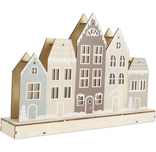 Dekorativ husrad av trä för jultiden