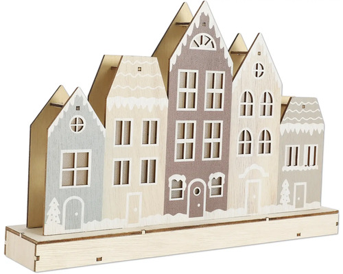 Dekorativ husrad av trä för jultiden