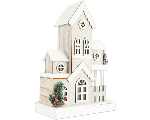 Dekorativt trähus juldekoration