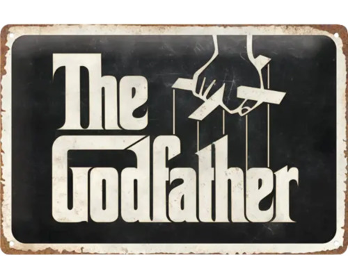 Metallskylt med texten Gudfadern