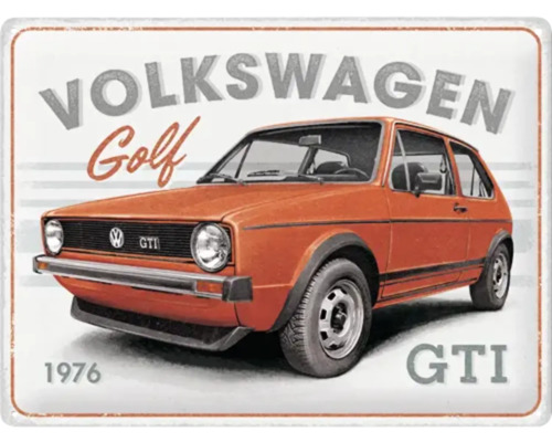 Plåtskylt Volkswagen Golf GTI, tillverkningsår 1976