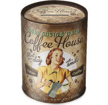 Spargris i kaffeburkdesign