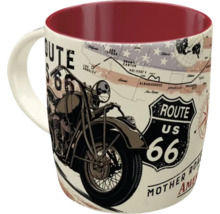 Mugg med Route 66-motiv och motorcykel