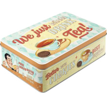 Téburk med retrodesign och te- och kakmotiv