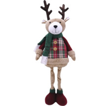 Dekorativ renfigur med halsduk och rutig topp