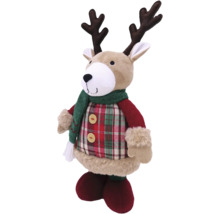 Dekorativ renfigur med halsduk och rutig kostym