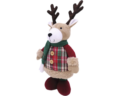 Dekorativ renfigur med halsduk och rutig kostym