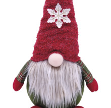 Dekorativ tomte med skägg och hatt med snöflinga
