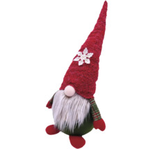 Dekorativ tomte med röd mössa och skägg som juldekoration