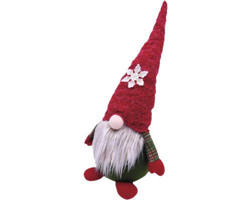 Dekorativ tomte med röd mössa och skägg som juldekoration