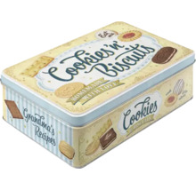 Dekorativ kakburk med texten Cookies''n Biscuits och mormors recept