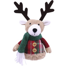 Dekorativ ren tygdocka med horn, halsduk och knappar