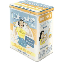 Burk med diskmaskinstabletter i retrodesign