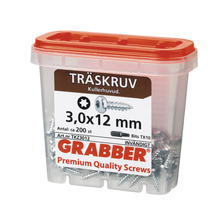 Träskruvar 3,0x12 mm i behållare